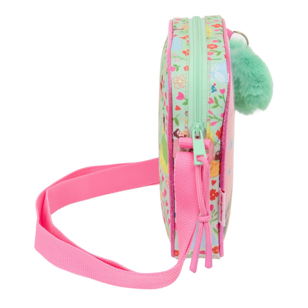 Shoulder Bag Disney Princess Bloom Green Pink 16 x 18 x 4 cm