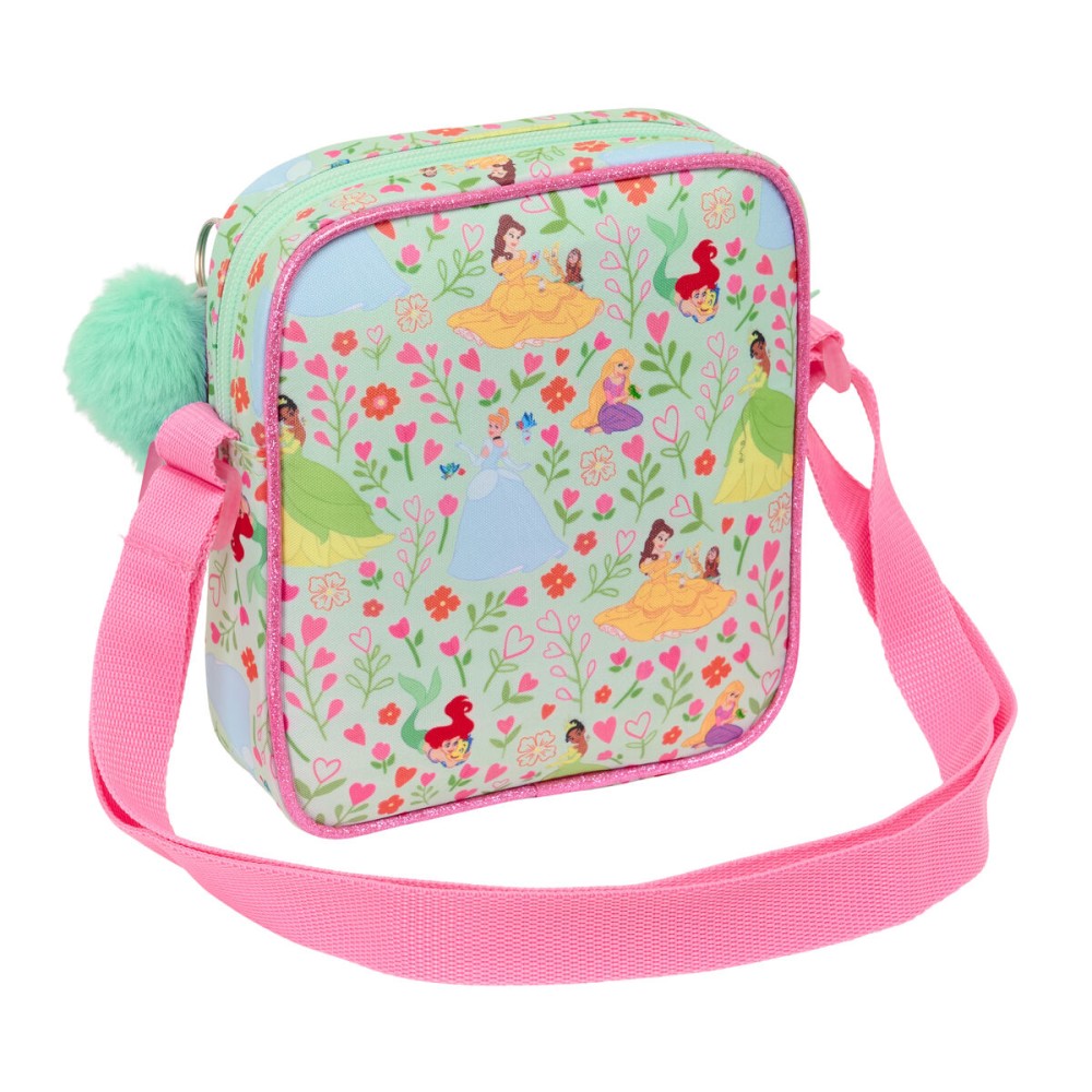 Shoulder Bag Disney Princess Bloom Green Pink 16 x 18 x 4 cm