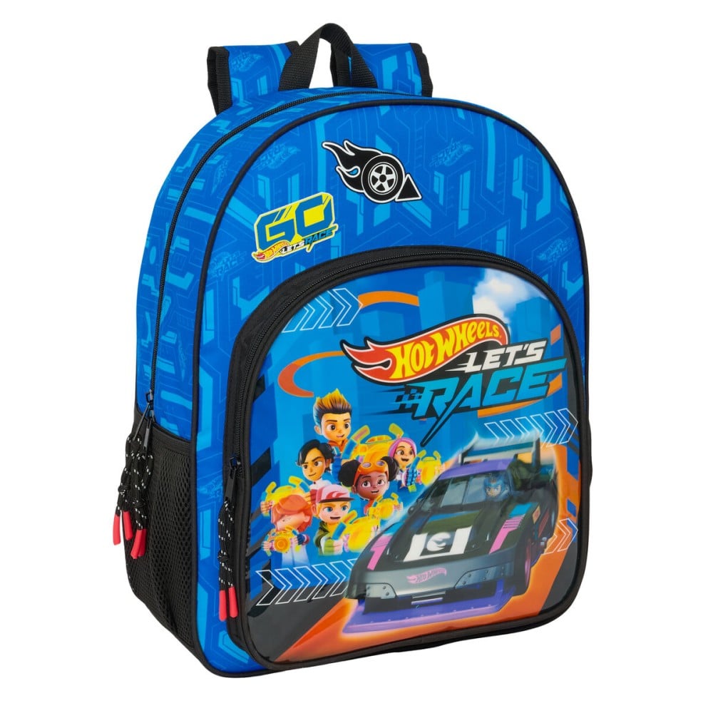 Schulrucksack Hot Wheels Let's race Blau Schwarz 33 x 42 x 14 cm