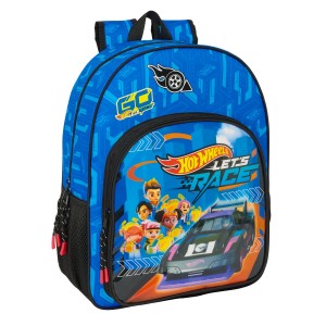 School Bag Hot Wheels Let's race Blue Black 33 x 42 x 14 cm
