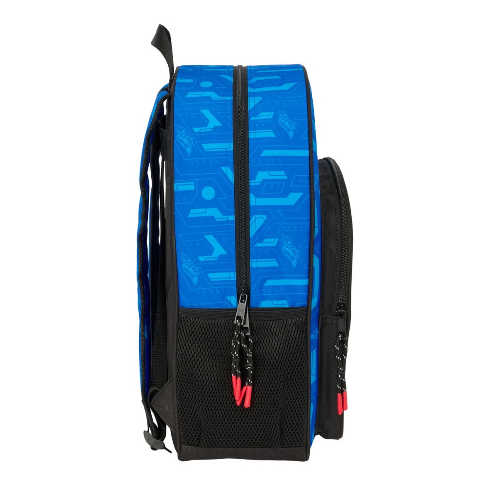 Cartable Hot Wheels Let's race Bleu Noir 33 x 42 x 14 cm