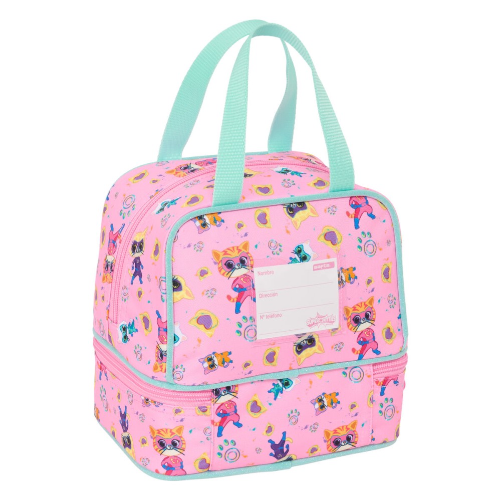Sac à goûter SuperKitties Rose Turquoise 20 x 20 x 15 cm