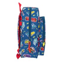 School Bag Cars Racing Navy Blue 27 x 33 x 10 cm