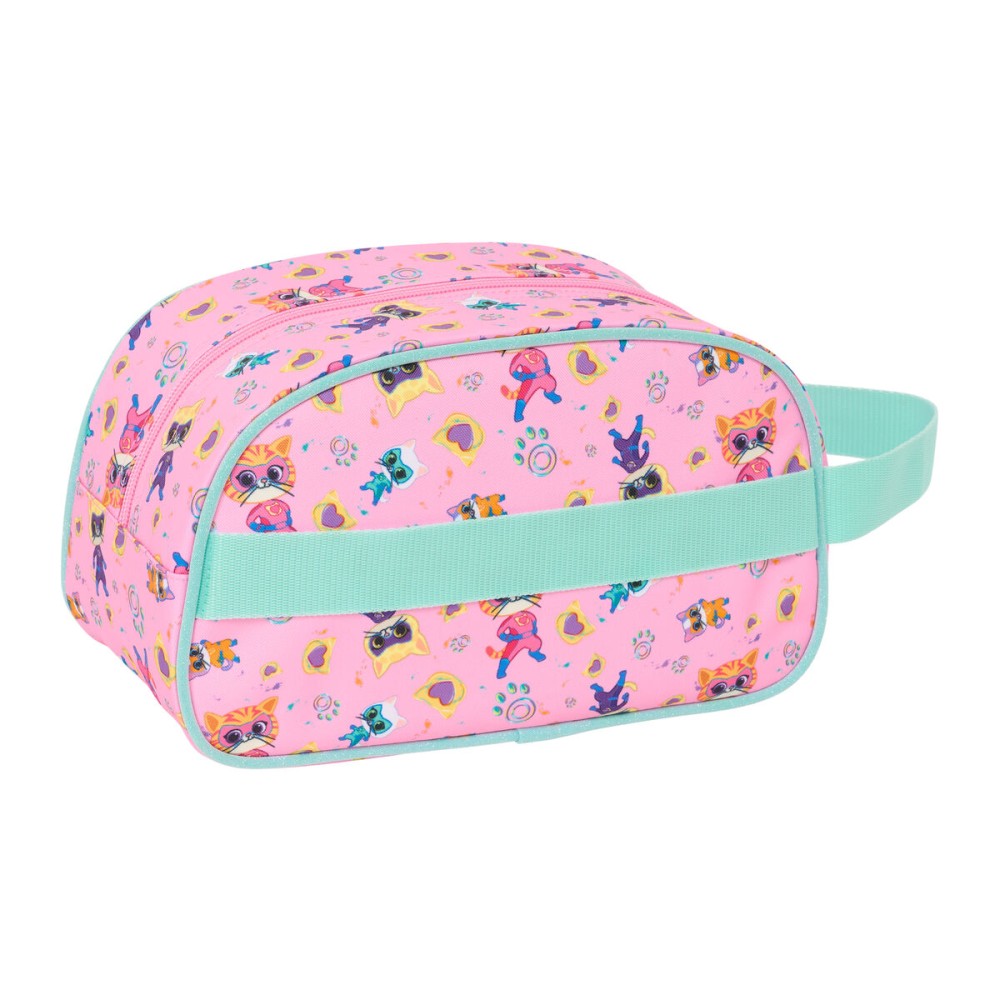 Nécessaire de Voyage SuperKitties Rose Turquoise 26 x 15 x 12 cm