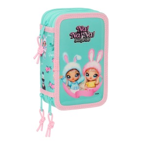 Triple Pencil Case Na!Na!Na! Surprise Bunny Pink Turquoise 12,5 x 19,5 x 5,5 cm 37 Pieces