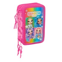 Dreifaches Federmäppchen Rainbow High Shine Bunt 12,5 x 19,5 x 5,5 cm 37 Stücke