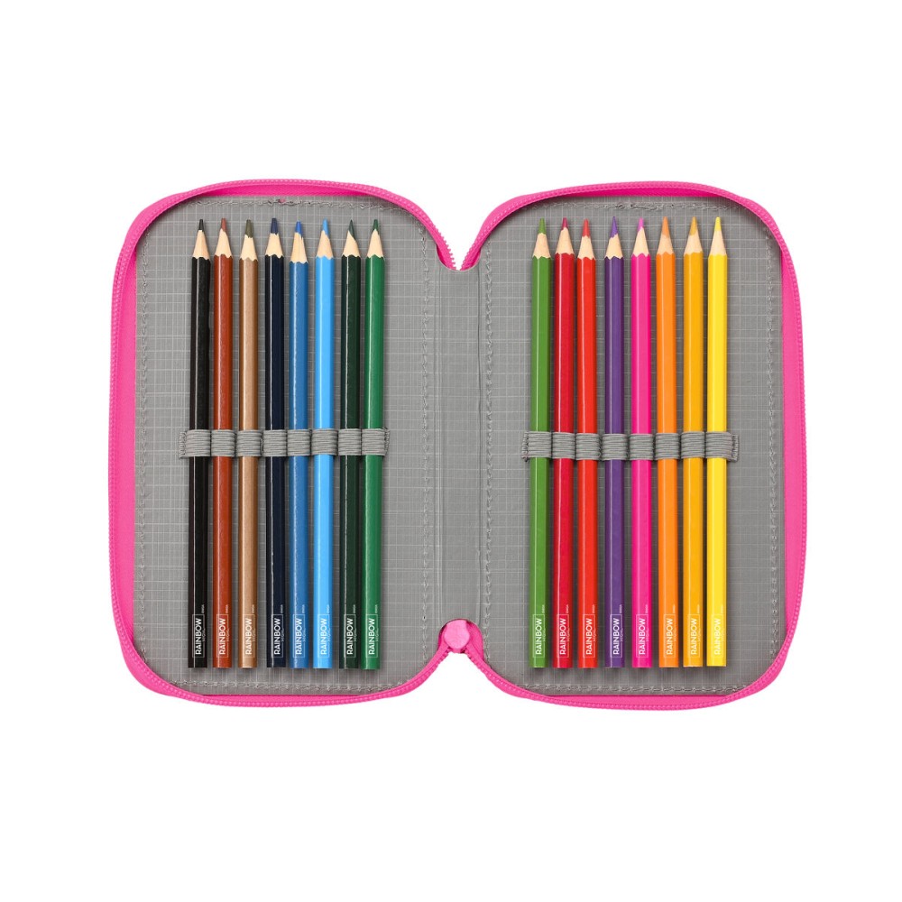 Pochette à crayons triple Rainbow High Shine Multicouleur 12,5 x 19,5 x 5,5 cm 37 Pièces