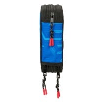 Dreifaches Federmäppchen Hot Wheels Let's race Blau Schwarz 12,5 x 19,5 x 5,5 cm 37 Stücke