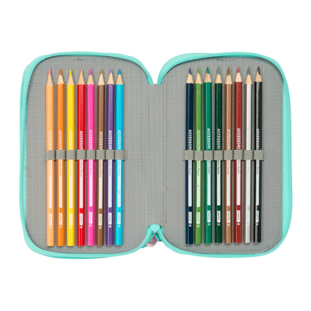 Triple Pencil Case Na!Na!Na! Surprise Bunny Pink Turquoise 12,5 x 19,5 x 5,5 cm 37 Pieces