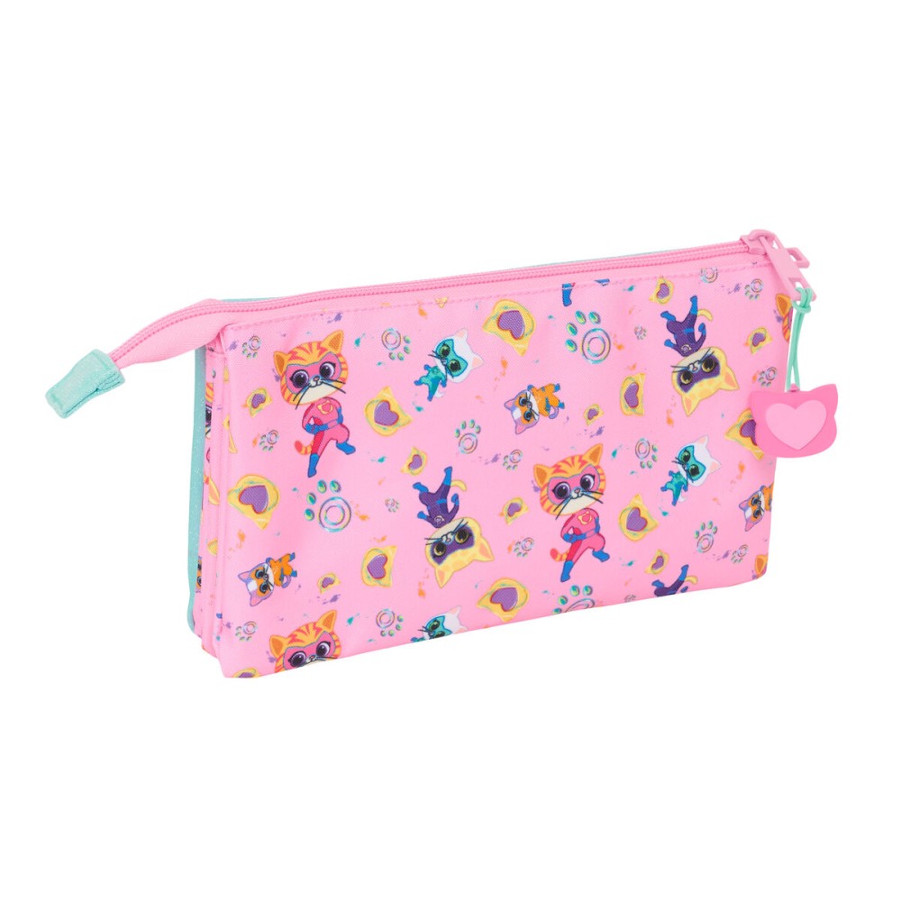 Fourre-tout SuperKitties Rose Turquoise 22 x 12 x 3 cm