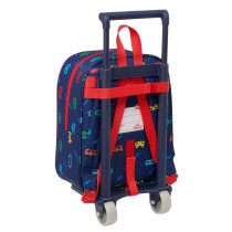 School Rucksack with Wheels PJ Masks Ready Navy Blue 22 x 27 x 10 cm