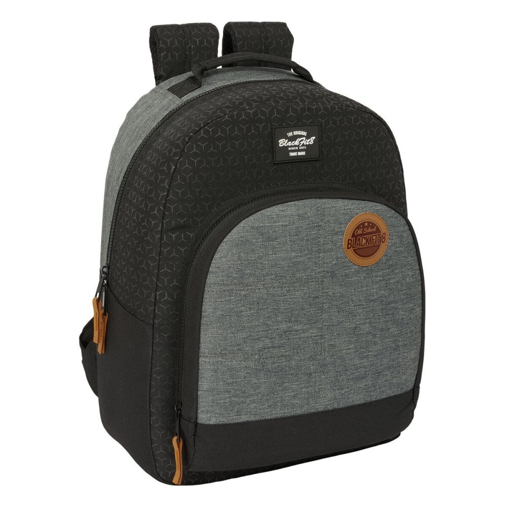 Schulrucksack BlackFit8 Old school Schwarz Grau 32 x 42 x 15 cm