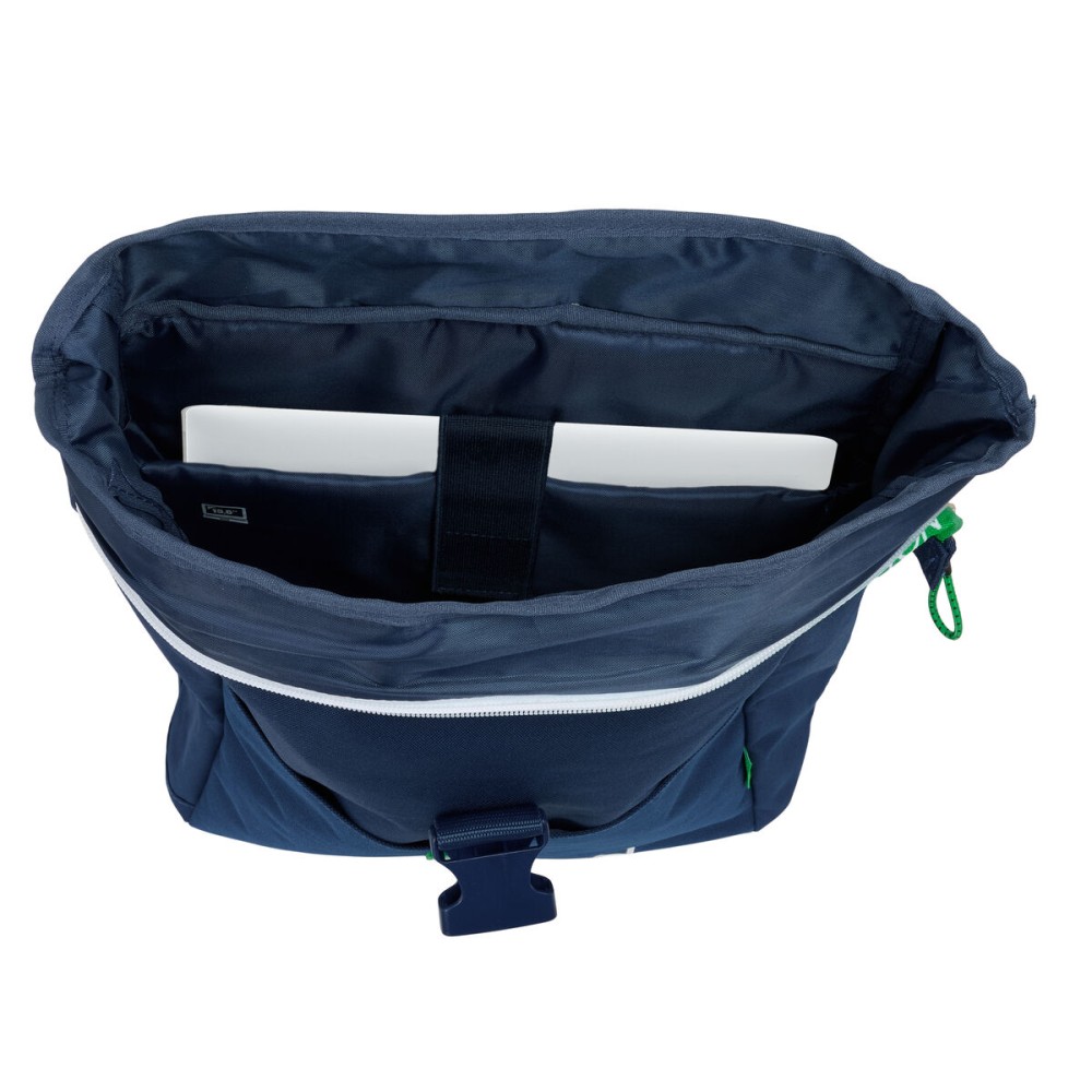 Laptop Backpack Benetton Green Navy Blue 28 x 42 x 13 cm