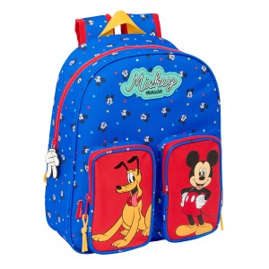 School Bag Mickey Mouse Clubhouse Good day Blue 28 x 34 x 10 cm