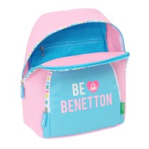 Casual Backpack Benetton Unique Pink Turquoise 25 x 30 x 13 cm