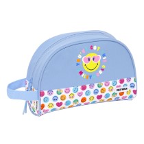 Travel Vanity Case Smiley Joyful Multicolour Light Blue Recyclable 28 x 18 x 10 cm