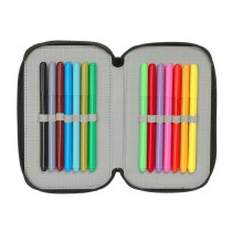 Pochette à crayons triple One Piece Pirates Noir 12,5 x 19,5 x 5,5 cm 37 Pièces