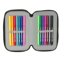 Pochette à crayons triple Safta Urban style Bleu Gris 12,5 x 19,5 x 5,5 cm 37 Pièces