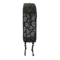 Dreifaches Federmäppchen One Piece Pirates Schwarz 12,5 x 19,5 x 5,5 cm 37 Stücke