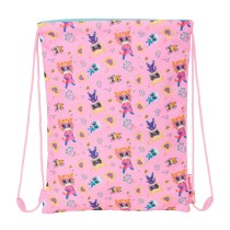 Sac à dos serré par des ficelles SuperKitties Rose Turquoise 26 x 34 x 1 cm