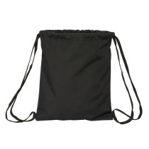 Sac à dos serré par des ficelles BlackFit8 Old school Noir Gris 35 x 40 x 1 cm