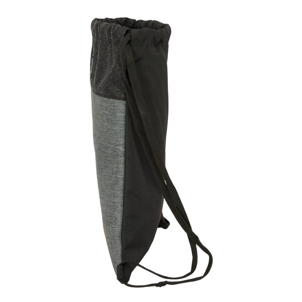 Sac à dos serré par des ficelles BlackFit8 Old school Noir Gris 35 x 40 x 1 cm
