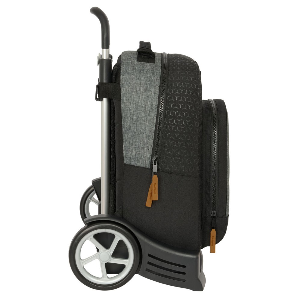 Schulrucksack mit Rädern BlackFit8 Old school Schwarz Grau 32 x 42 x 15 cm