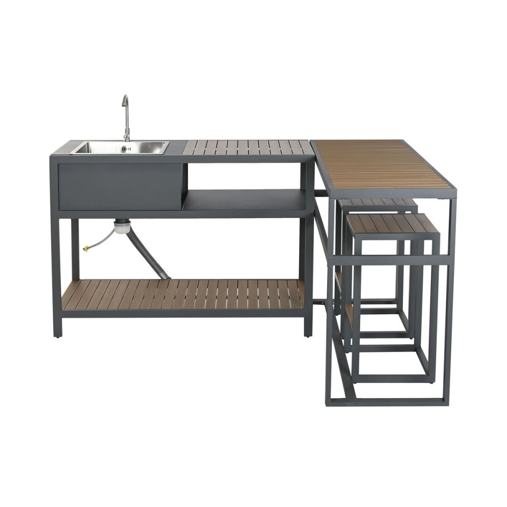Meuble de cuisine Home ESPRIT Gris Naturel 127 x 100 x 90 cm 127 x 100 x 95 cm