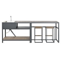 Meuble de cuisine Home ESPRIT Gris Naturel 127 x 100 x 90 cm 127 x 100 x 95 cm