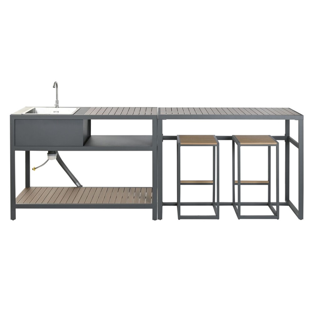 Meuble de cuisine Home ESPRIT Gris Naturel 127 x 100 x 90 cm 127 x 100 x 95 cm