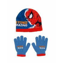 Bonnet et gants Spider-Man Great power Bleu Rouge