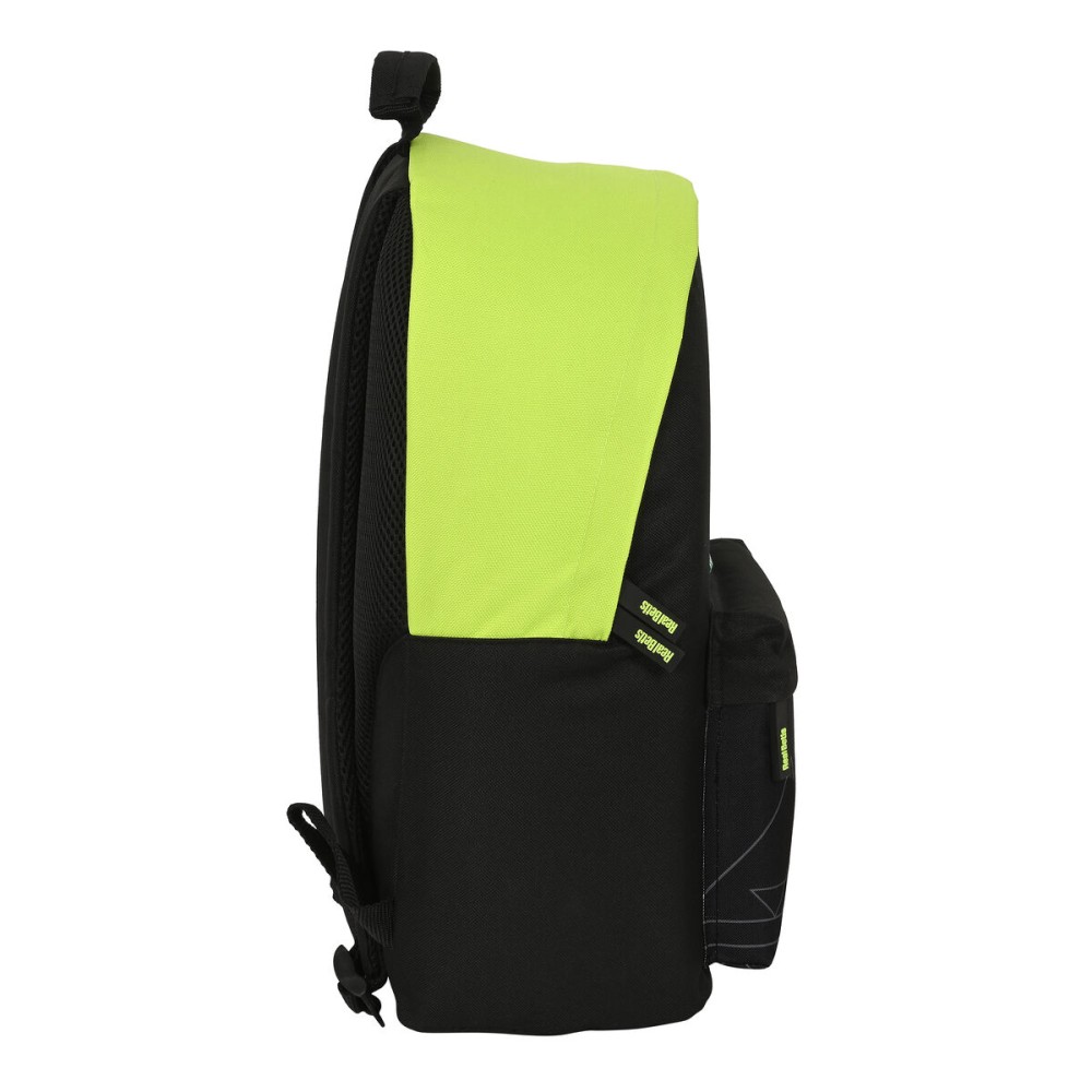 Schulrucksack Real Betis Balompié 31 x 41 x 16 cm Schwarz Neongrün