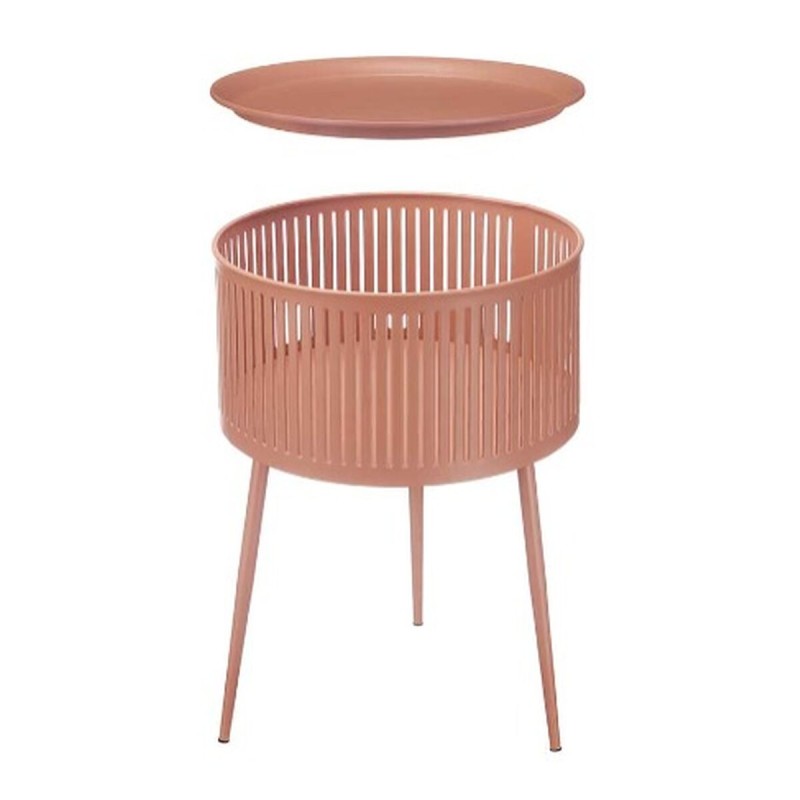 Side table Stripes Golden Terracotta Metal 40 x 57 x 40 cm