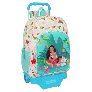 Schulrucksack mit Rädern Vaiana Blau Beige 33 x 42 x 14 cm