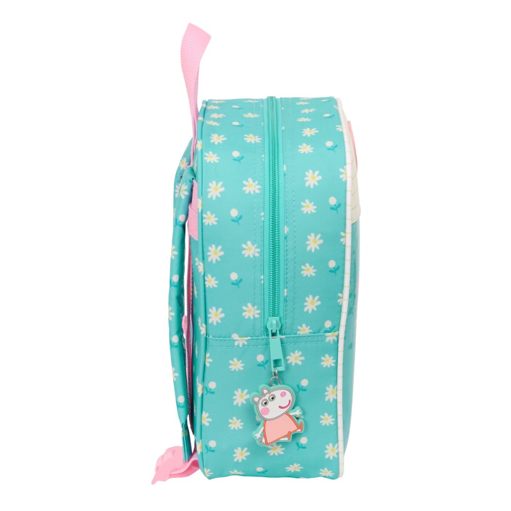 Child bag Peppa Pig Pretty flowers Yellow Mint 22 x 27 x 10 cm