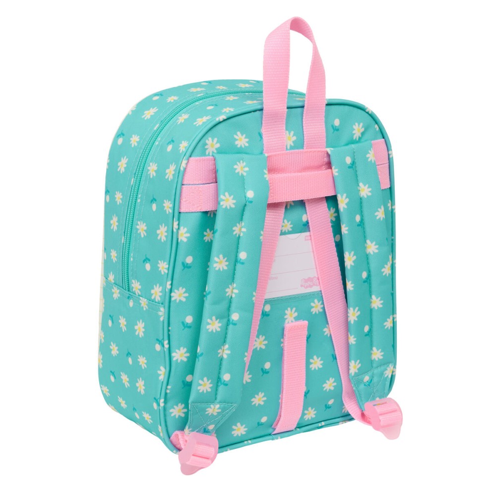 Sac à dos enfant Peppa Pig Pretty flowers Jaune Menthe 22 x 27 x 10 cm