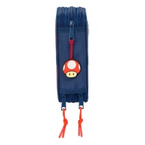 Trousse Scolaire avec Accessoires Super Mario Trick Rouge Bleu foncé 12,5 x 19,5 x 5,5 cm 37 Pièces