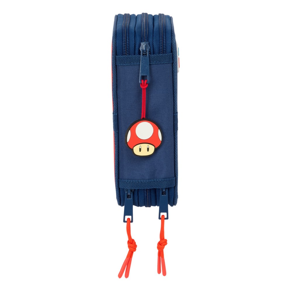 Trousse Scolaire avec Accessoires Super Mario Trick Rouge Bleu foncé 12,5 x 19,5 x 5,5 cm 37 Pièces