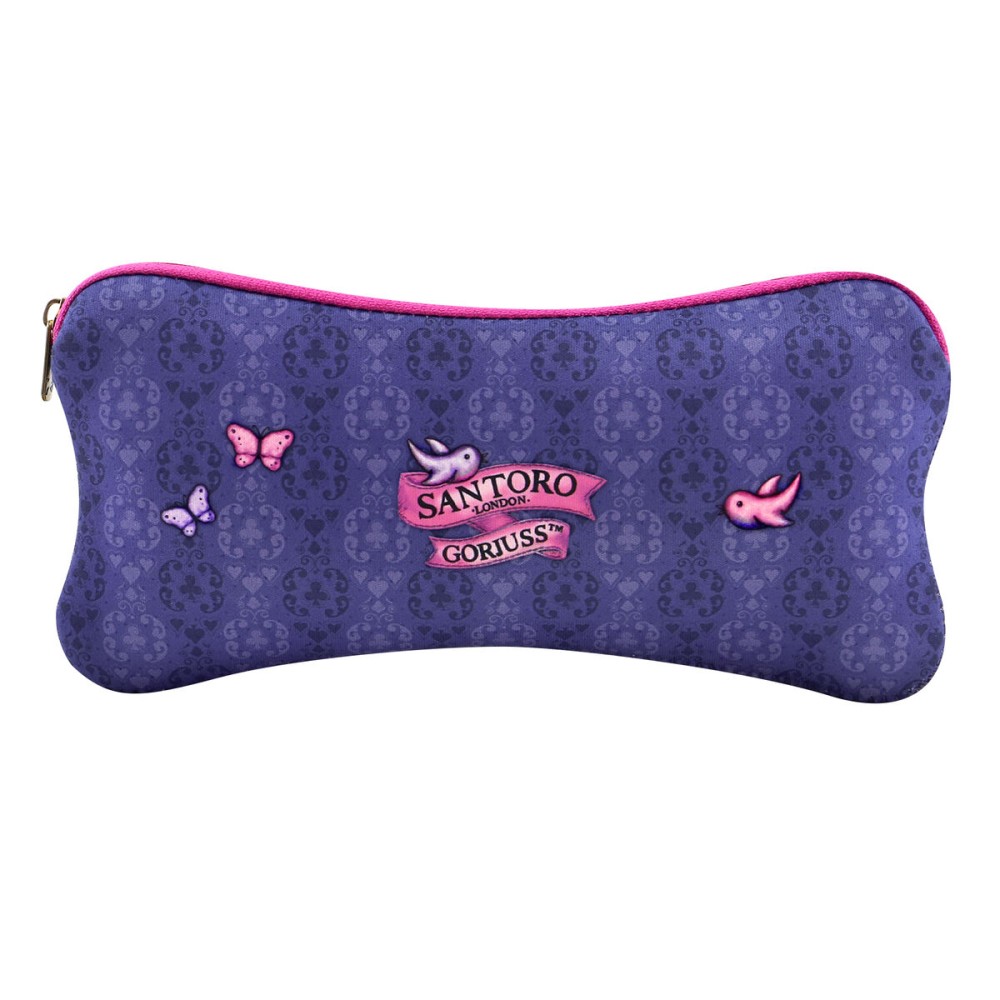 Trousse d'écolier Gorjuss Cheshire cat Violet (22 x 11.3 x 1 cm)