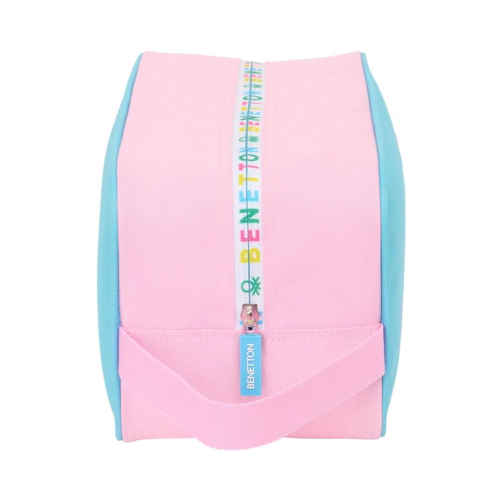 Travel Slipper Holder Benetton Unique Pink Turquoise 29 x 15 x 14 cm