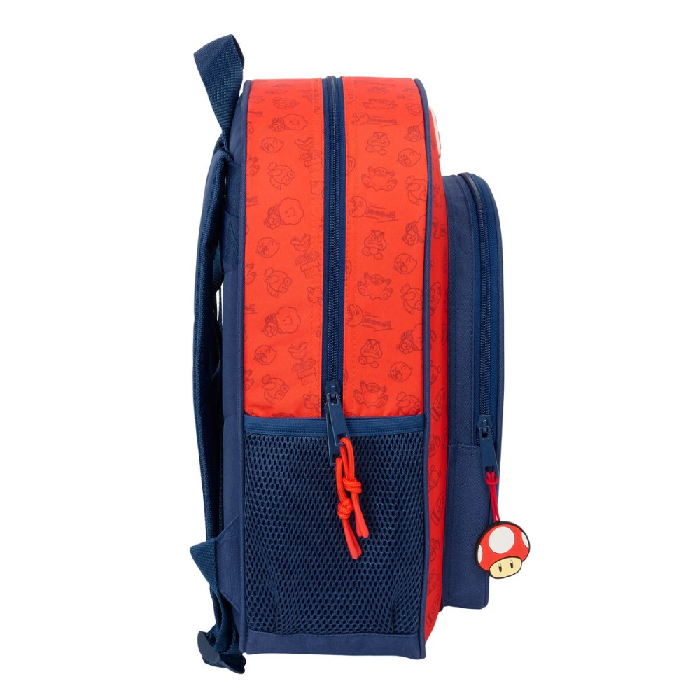 Cartable Super Mario Trick Rouge Bleu foncé 32 x 38 x 12 cm