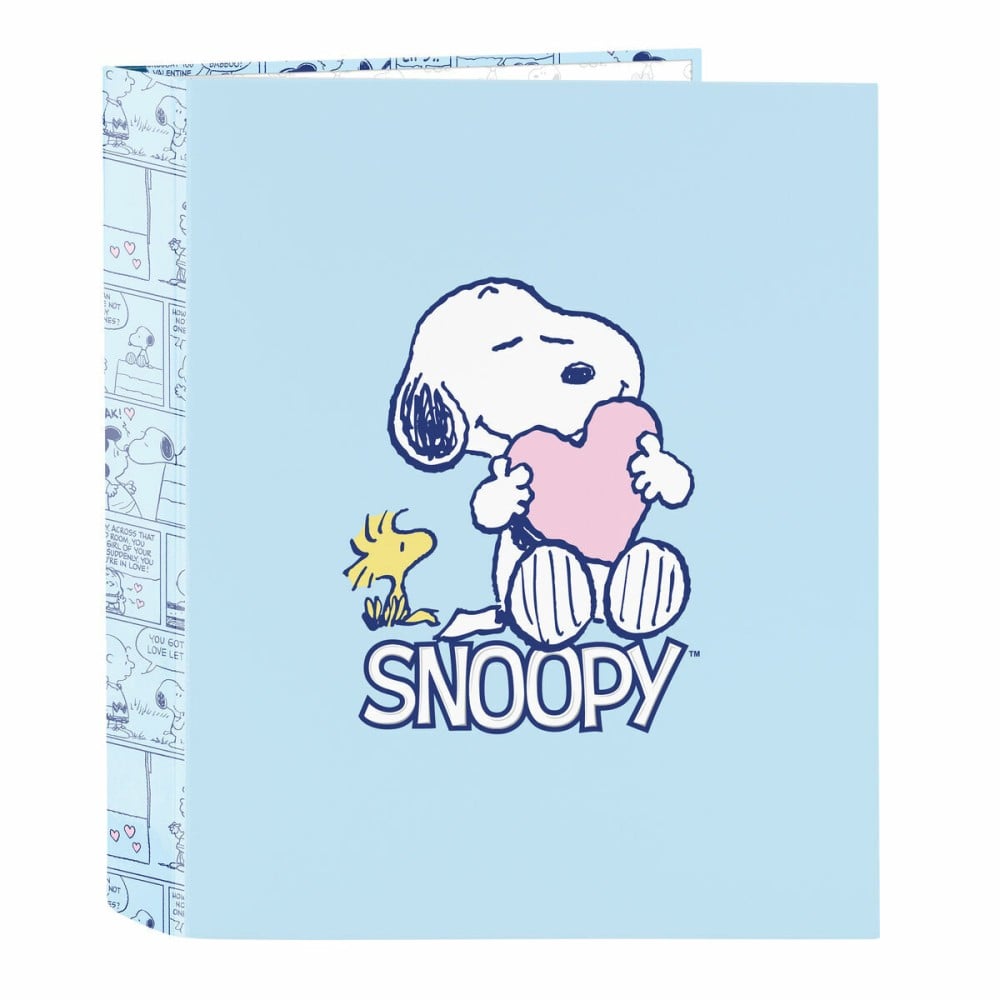 Ring binder Snoopy Love Blue A4 27 x 33 x 6 cm