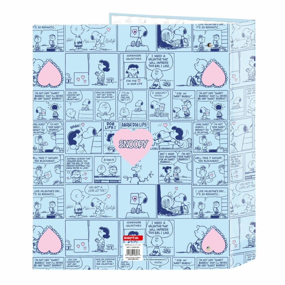 Ring binder Snoopy Love Blue A4 27 x 33 x 6 cm