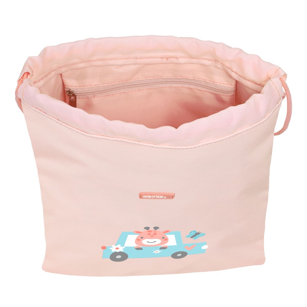Sac à dos serré par des ficelles Safta Jirafa Corail 26 x 34 x 1 cm