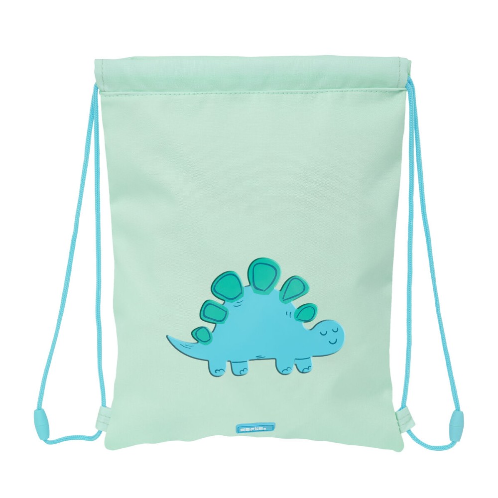 Sac à dos serré par des ficelles Safta Dino Vert 26 x 34 x 1 cm