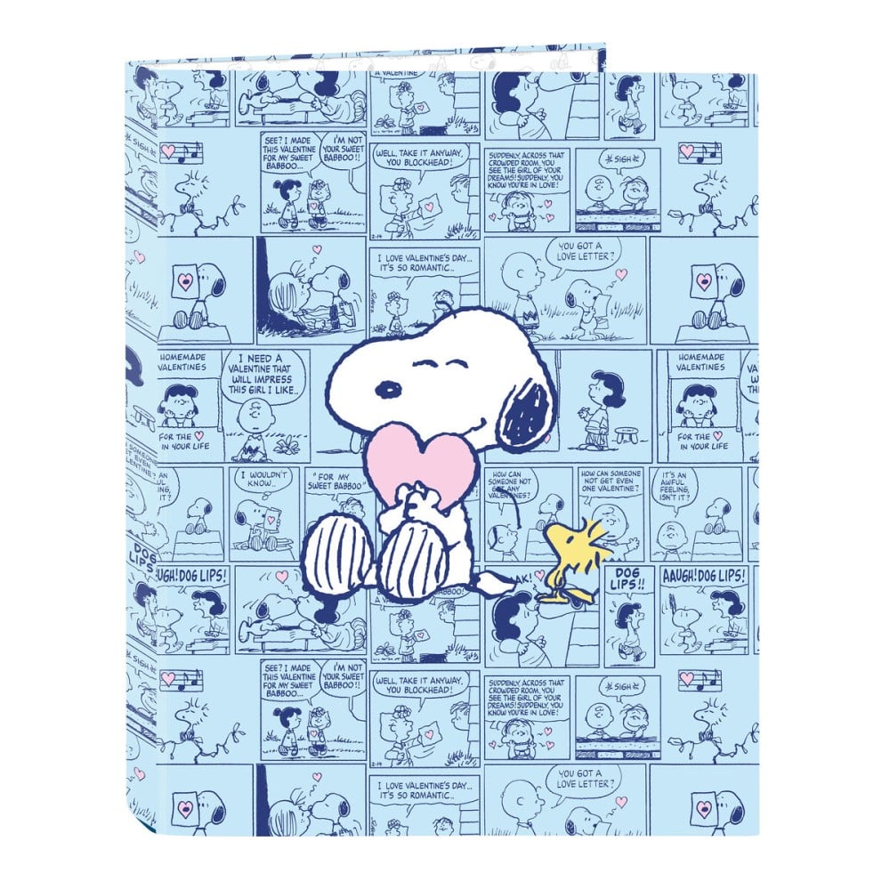 Ring binder Snoopy Love Blue A4 26.5 x 33 x 4 cm