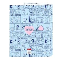 Ring binder Snoopy Love Blue A4 26.5 x 33 x 4 cm