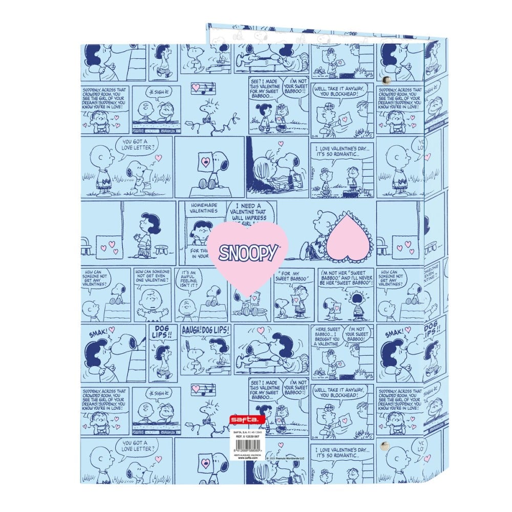 Ring binder Snoopy Love Blue A4 26.5 x 33 x 4 cm
