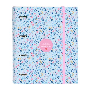 Ring binder Vicky Martín Berrocal Paraíso Blue Pink 27 x 32 x 3.5 cm