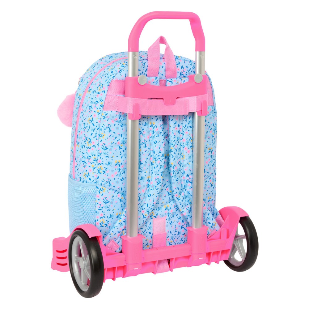 School Rucksack with Wheels Vicky Martín Berrocal Paraíso Blue Pink 30 x 46 x 14 cm